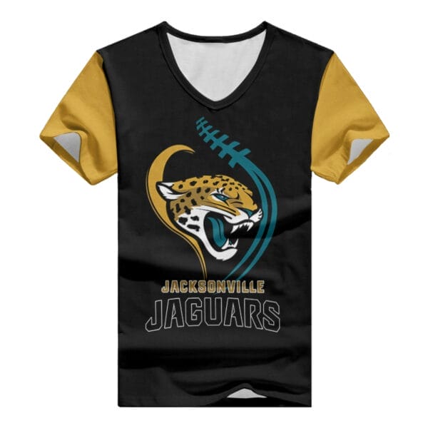 Jacksonville Jaguars V-neck Women T-shirt AGC28 - Image 2