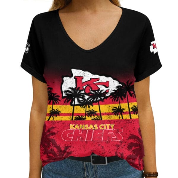 Kansas City Chiefs Personalized V-neck Women T-shirt AGC69 - Image 2
