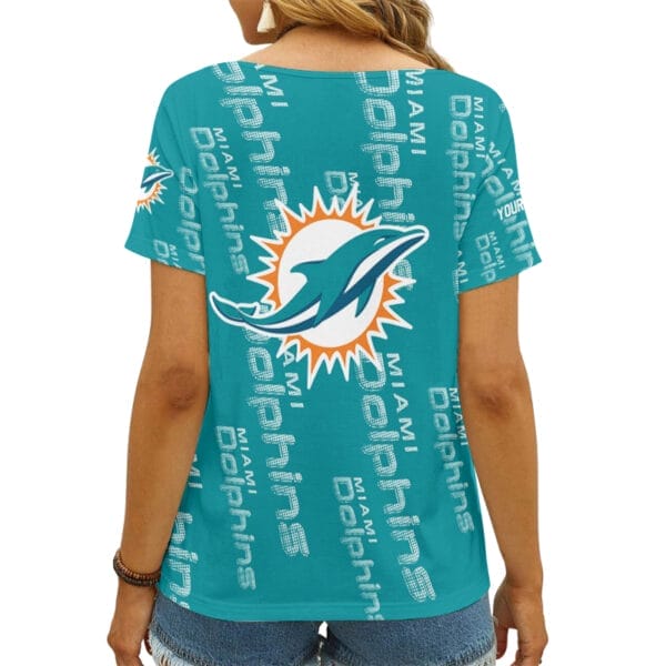 Miami Dolphins Personalized V-neck Women T-shirt AGC96 - Image 3