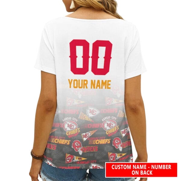 Kansas City Chiefs Personalized V-neck Women T-shirt AGC114 - Image 2