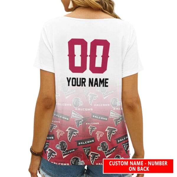 Atlanta Falcons Personalized V-neck Women T-shirt AGC115 - Image 2