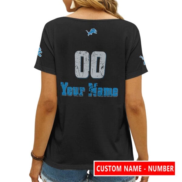Detroit Lions Personalized V-neck Women T-shirt AGCWTS126 - Image 3