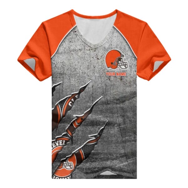 Cleveland Browns Personalized V-neck Women T-shirt BG1000 - Image 2
