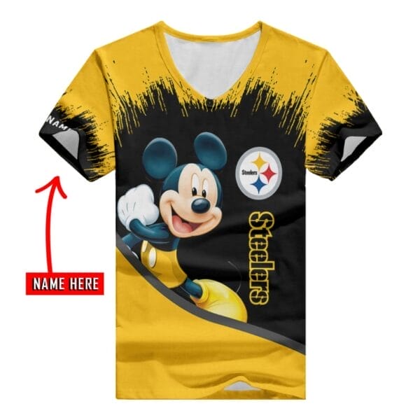 Pittsburgh Steelers Personalized V-neck Women T-shirt BG481 - Image 2