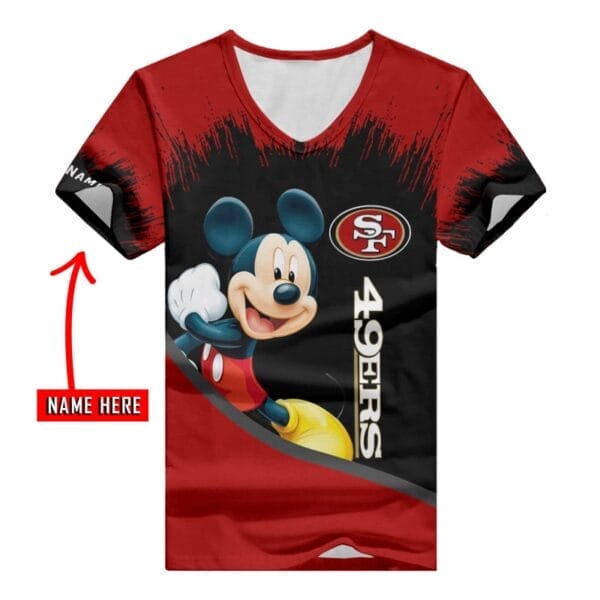 San Francisco 49ers Personalized V-neck Women T-shirt BG483 - Image 3