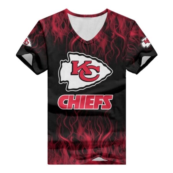Kansas City Chiefs V-neck Women T-shirt BG568 - Image 2