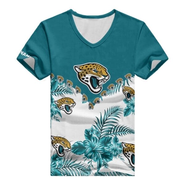 Jacksonville Jaguars Personalized V-neck Women T-shirt BG606 - Image 2