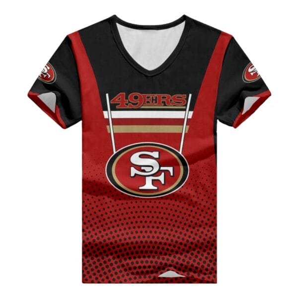San Francisco 49ers V-neck Women T-shirt BG644 - Image 2