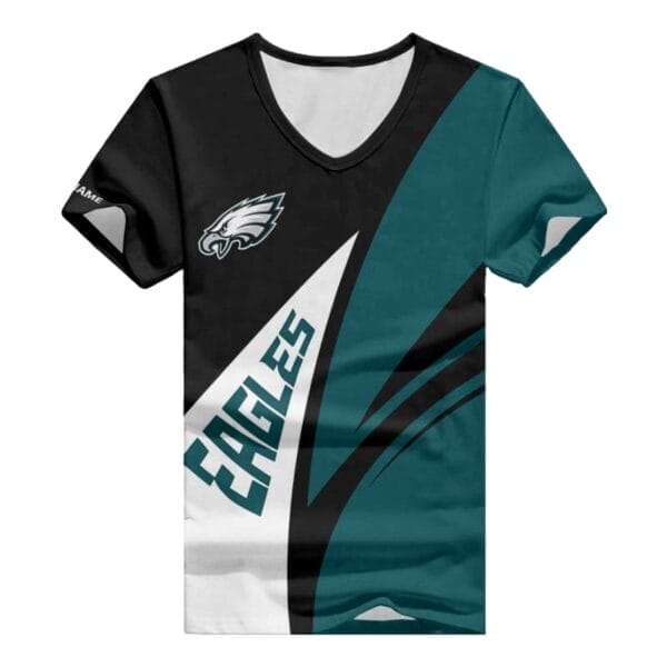 Philadelphia Eagles Personalized V-neck Women T-shirt BG656 - Image 2