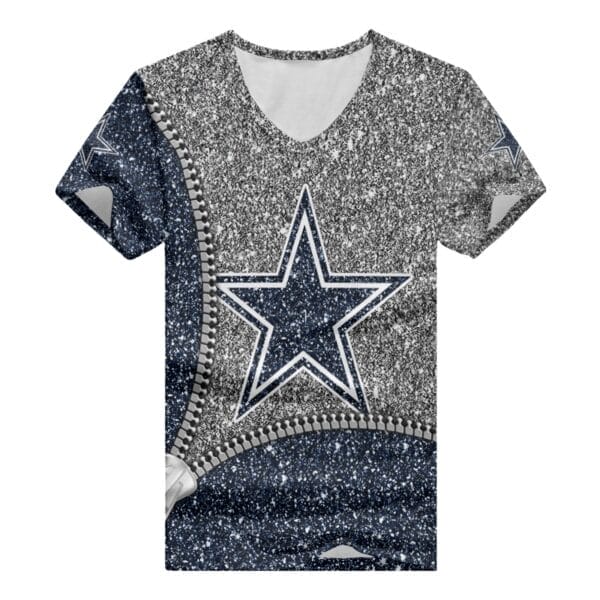 Dallas Cowboys Personalized V-neck Women T-shirt BG672 - Image 3