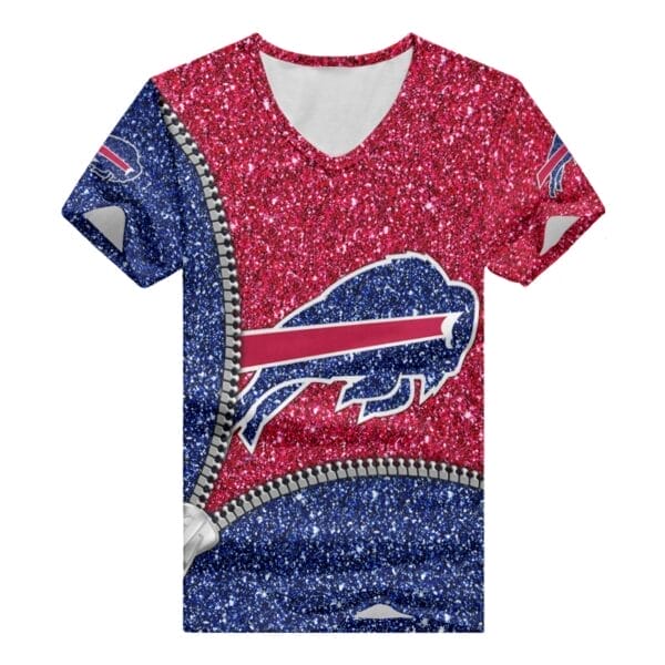 Buffalo Bills Personalized V-neck Women T-shirt BG674 - Image 2