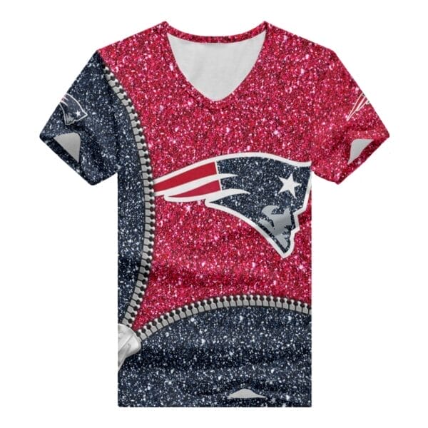 New England Patriots Personalized V-neck Women T-shirt BG675 - Image 2