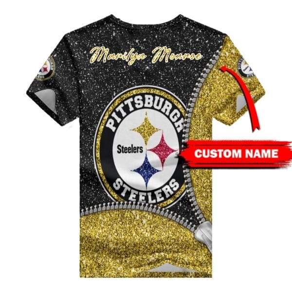Pittsburgh Steelers Personalized V-neck Women T-shirt BG676 - Image 3