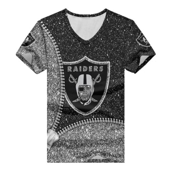 Las Vegas Raiders Personalized V-neck Women T-shirt BG677 - Image 2