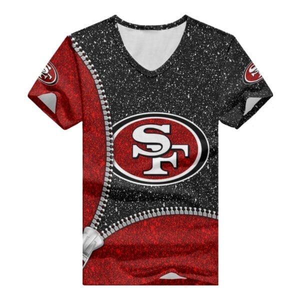 San Francisco 49ers Personalized V-neck Women T-shirt BG678 - Image 2
