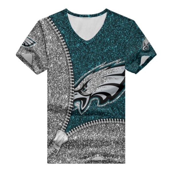 Philadelphia Eagles Personalized V-neck Women T-shirt BG679 - Image 2