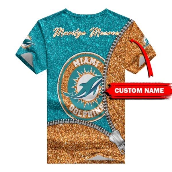 Miami Dolphins Personalized V-neck Women T-shirt BG680 - Image 3