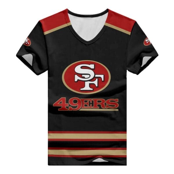 San Francisco 49ers V-neck Women T-shirt BG751 - Image 3