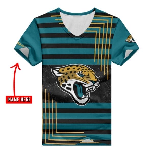 Jacksonville Jaguars Personalized V-neck Women T-shirt BG807 - Image 2