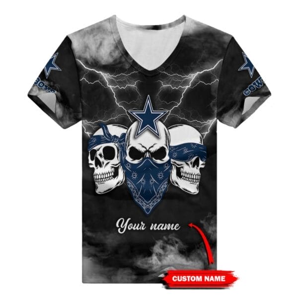 Dallas Cowboys Personalized V-neck Women T-shirt BG822 - Image 2
