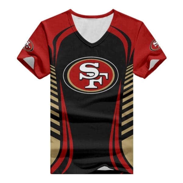 San Francisco 49ers V-neck Women T-shirt BG827 - Image 3