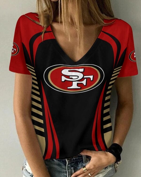 San Francisco 49ers V-neck Women T-shirt BG827