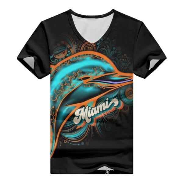 Miami Dolphins V-neck Women T-shirt BG856 - Image 3