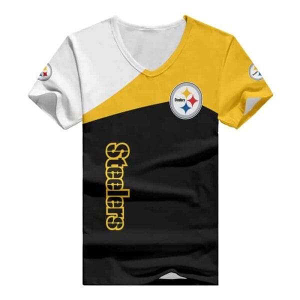 Pittsburgh Steelers V-neck Women T-shirt BG858 - Image 3