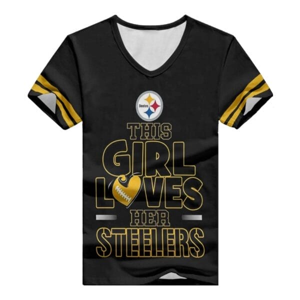 Pittsburgh Steelers V-neck Women T-shirt BG870 - Image 2