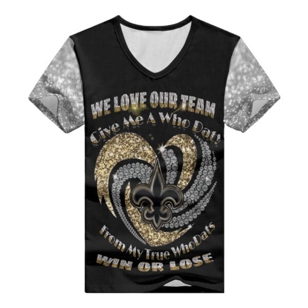 New Orleans Saints V-neck Women T-shirt BG925 - Image 2