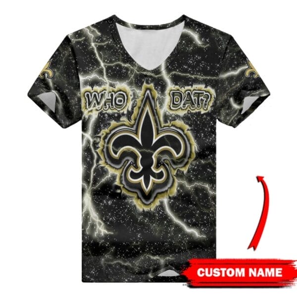New Orleans Saints Personalized V-neck Women T-shirt BG957 - Image 2