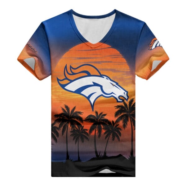 Denver Broncos Personalized V-neck Women T-shirt BG434 - Image 2