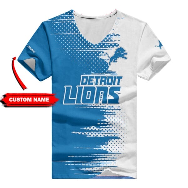 Detroit Lions Personalized Summer V-neck Women T-shirt BG317 - Image 2