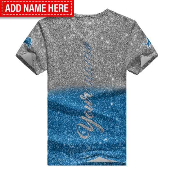 Detroit Lions Personalized Summer V-neck Women T-shirt BG39 - Image 3