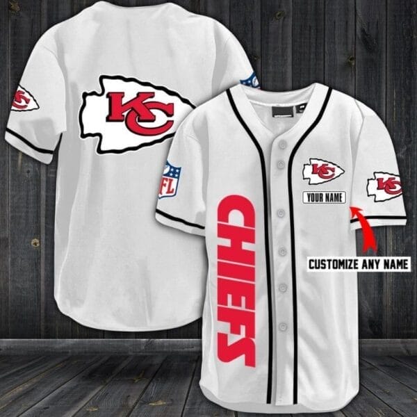 Kansas City Chiefs Personalized Baseball Jersey Shirt 34 - Image 7