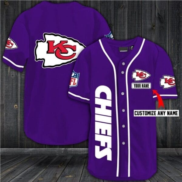 Kansas City Chiefs Personalized Baseball Jersey Shirt 34 - Image 5