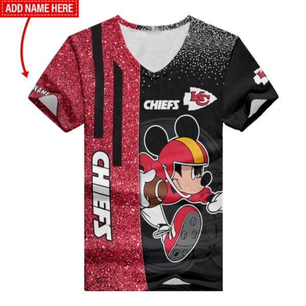 Kansas City Chiefs Personalized Summer V-neck Women T-shirt BG408 - Image 2