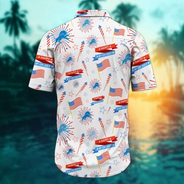 Detroit Lions - Happy 4th Of July Button Shirt BB896 - Image 3