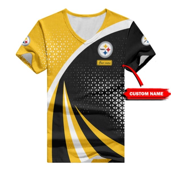 Pittsburgh Steelers Personalized Summer V-neck Women T-shirt BG312 - Image 2