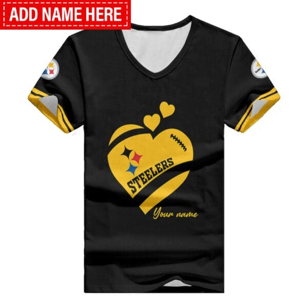 Pittsburgh Steelers Personalized Summer V-neck Women T-shirt BG338 - Image 2