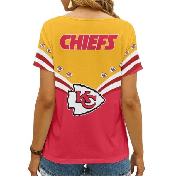 Kansas City Chiefs Personalized V-neck Women T-shirt - Image 3