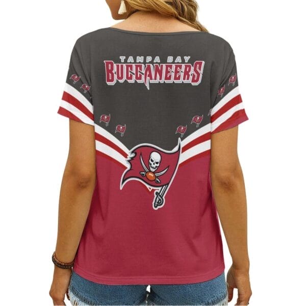 Tampa Bay Buccaneers V-neck Women T-shirt - Image 2