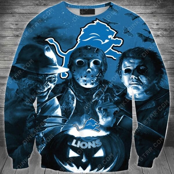 Detroit Lions Halloween Limited Edition Unisex All Over Print Full 3D T-shirt Sweater Hoodie - Image 2