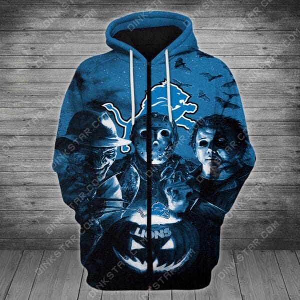 Detroit Lions Halloween Limited Edition Unisex All Over Print Full 3D T-shirt Sweater Hoodie - Image 4