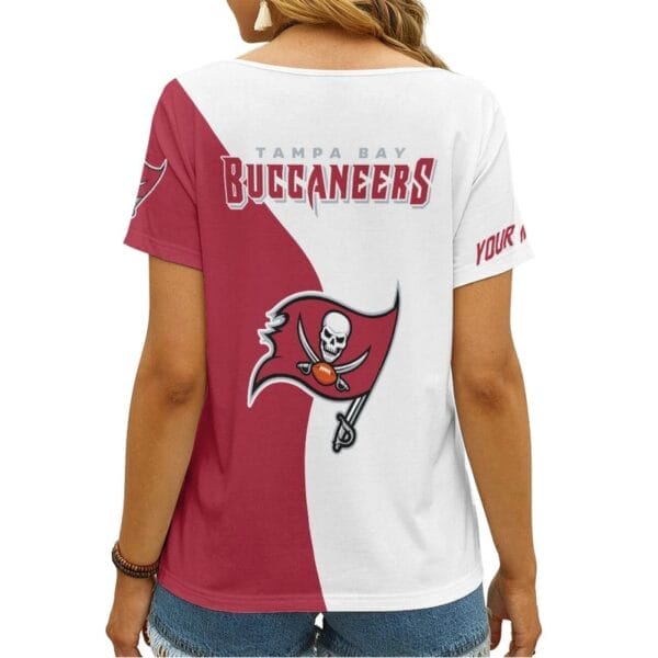 Tampa Bay Buccaneers Personalized V-neck Women T-shirt - Image 2