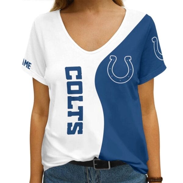 Indianapolis Colts Personalized V-neck Women T-shirt - Image 3