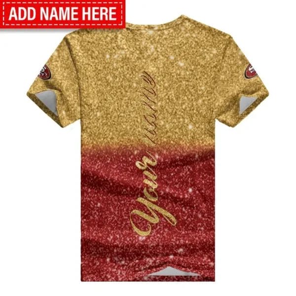 San Francisco 49ers Personalized Summer V-neck Women T-shirt BG35 - Image 2