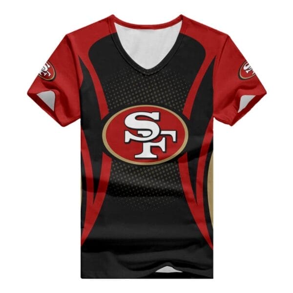 San Francisco 49ers Summer V-neck Women T-shirt BG390 - Image 3