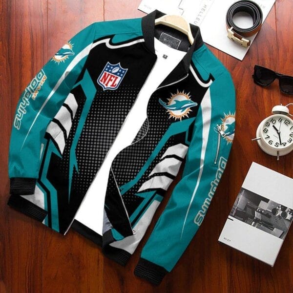Miami Dolphins Personalized Bomber Jacket BG616 - Image 2