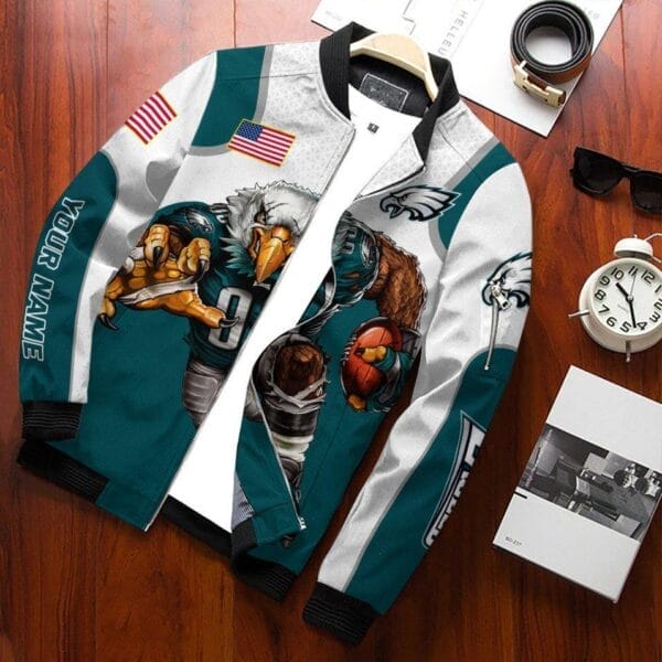 Philadelphia Eagles Personalized Bomber Jacket BG629 - Image 3